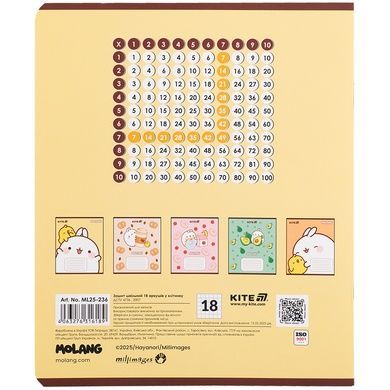 Зошит шкільний Kite Molang ML25-236, 18 аркушів, клітинка ML25-236 фото