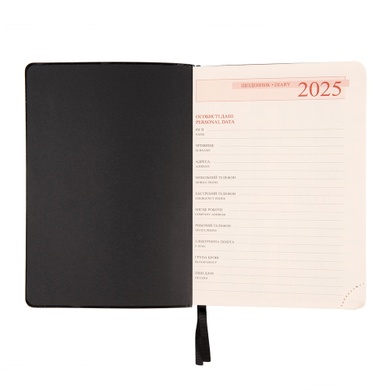 Щоденник А5 Leo Planner датований 2025 Velvet чорний 368 стор 252522 фото