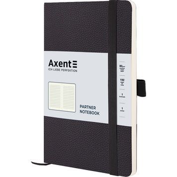 Книга записна Axent Partner Soft Skin 8616-01-A, A5-, 125x195 мм, 96 аркушів, клітинка, гнучка обкладинка, чорна 8616-01-A фото