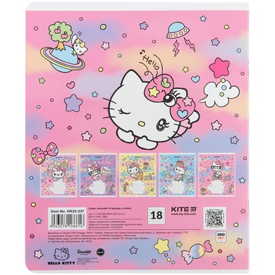 Зошит шкільний Kite Hello Kitty HK23-237, 18 аркушів, лінія HK23-237 фото