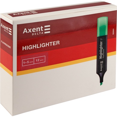 Маркер Axent Delta Highlighter D2501-08, 1-5 мм, клиноподібний жовтий D2501-08 фото