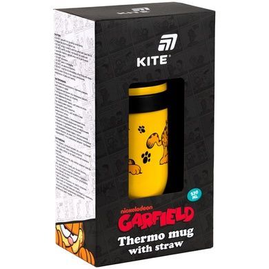 Термокружка з трубочкою Kite Garfield GF25-1266, 530мл GF25-1266 фото