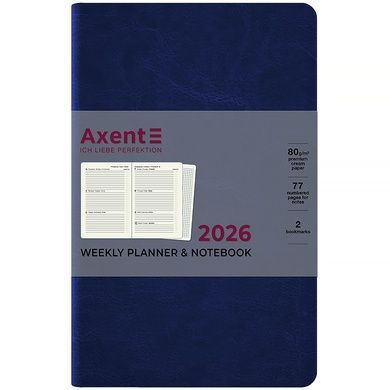 Еженедельник 2026 Axent Partner City Soft 8521-26-02-A, 125*195, синий 8521-26-02-a фото