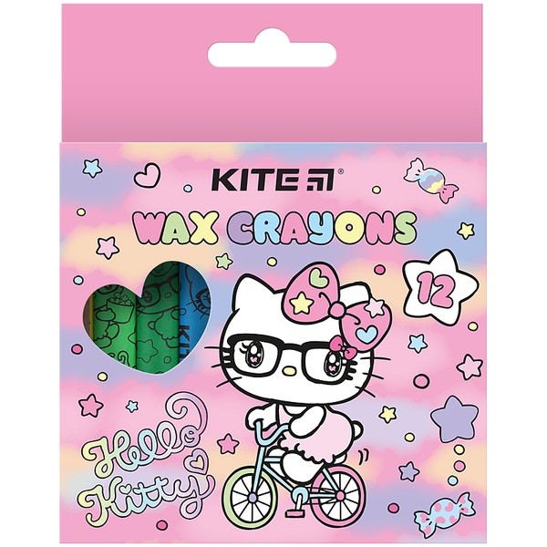Мелки восковые Kite Hello Kitty HK24-070, 12 цветов HK24-070 фото