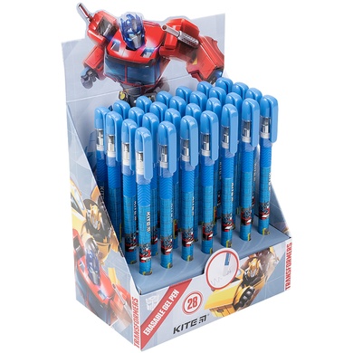 Ручка гелева "пиши-стирай" Kite Transformers TF21-068, синя TF21-068 фото