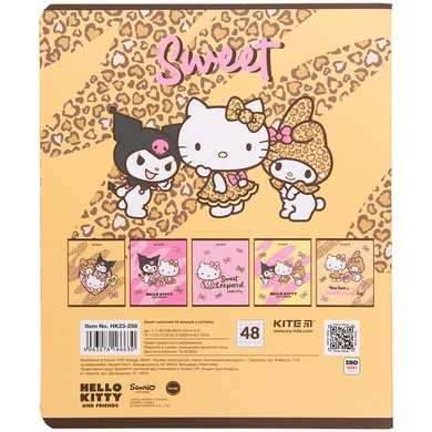 Зошит шкільний Kite Hello Kitty HK23-259, 48 аркушів, клітинка HK23-259 фото