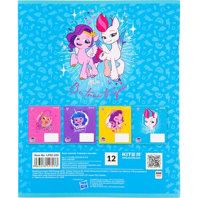 Тетрадь школьная Kite My Little Pony LP22-235, 12 листов, в косую линию LP22-235 фото