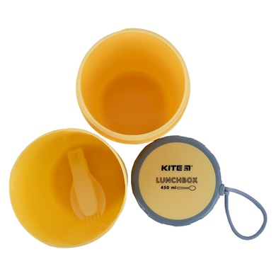 Ланчбокс круглый Kite K23-187-1, 450 мл, желтый K23-187-1 фото