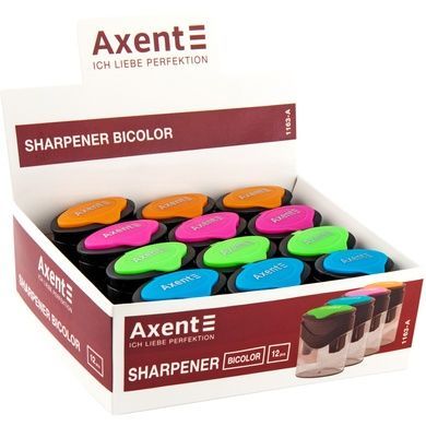 Точилка для олівців з контейнером Axent BiColor 1163-A, асорті кольорів 1163-A фото