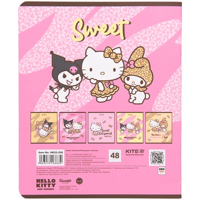 Тетрадь школьная Kite Hello Kitty HK23-259, 48 листов, клетка HK23-259 фото