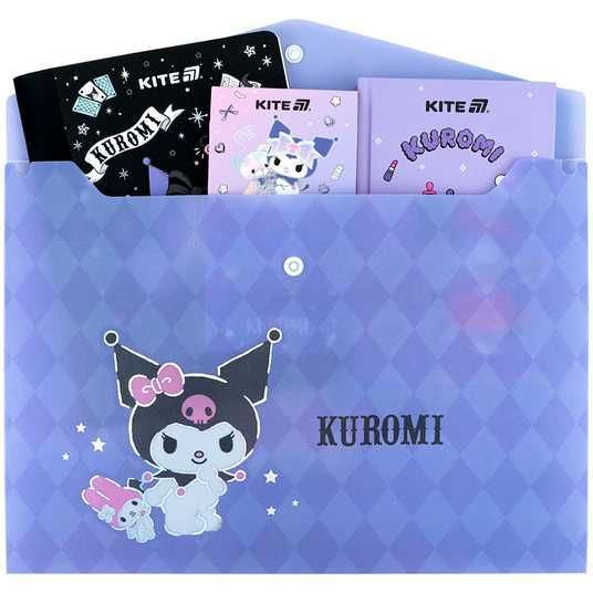 Папка на кнопке Kite Kuromi HK25-244-1, А4 купить 🚀 Школьная Папка на кнопке Kite Kuromi HK25-244-1, А4 купить 🚀 Школьная