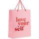 Пакет паперовий подарунковий, 26х32см, Love yourself 8502-29-A фото 1