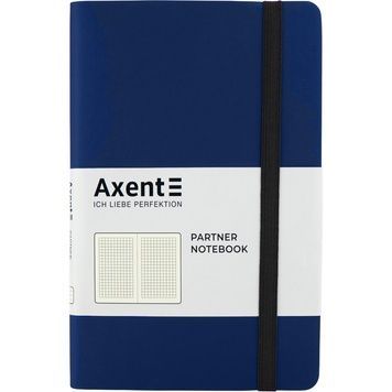 Книга записна Axent Partner Soft 8206-02-A, A5-, 125x195 мм, 96 аркушів, клітинка, гнучка обкладинка, синя 8206-02-A фото