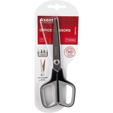 Ножиці Axent Titanium 6306-03-A, 19 см, з прогумованими ручками, графітно-сірі 6306-03-A фото