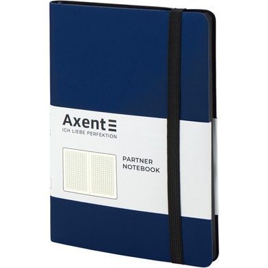 Книга записная Axent Partner Soft 8206-02-A, A5-, 125x195 мм, 96 листов, клетка, гибкая обложка, синяя 8206-02-A фото