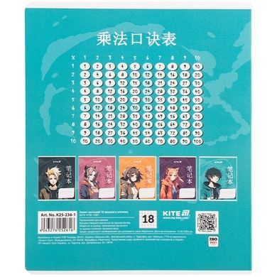 Тетрадь школьная Kite Anime K25-236-1, 18 листов, клетка K25-236-1 фото