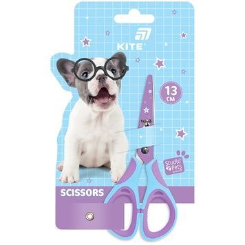Ножницы детские с резиновыми вставками и рисунком на лезвии Kite Studio Pets SP26-148, 13 см SP26-148 фото