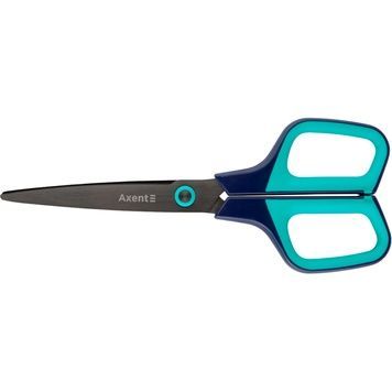 Ножиці Axent Titanium 6306-16-A, 19 см, з прогумованими ручками, синьо-бірюзові 6306-16-A фото