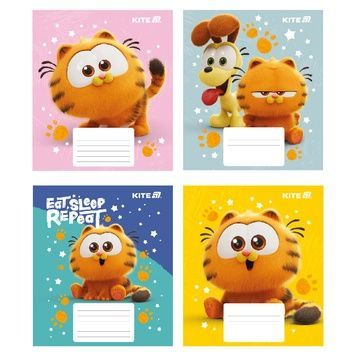 Зошит шкільний Kite Garfield GF25-235, 12 аркушів, коса лінія GF25-235 фото