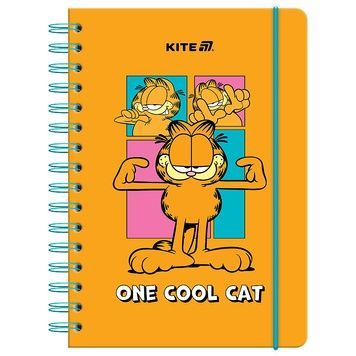 Блокнот на спіралі Kite Garfield GF25-190, A5, 80 аркушів, клітинка GF25-190 фото