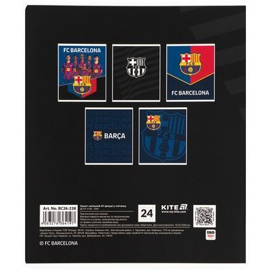 Зошит шкільний Kite FC Barcelona BC26-238, 24 аркуші, клітинка BC26-238 фото