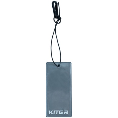 Підвіска м'яка світловідбиваюча Kite K23-109-1, прямокутна, темно-сіра K23-109-1 фото