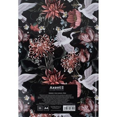 Книга записна Axent Birds&Flowers-2 8422-569-A, А4, 96 аркушів, клітинка 8422-569-A фото