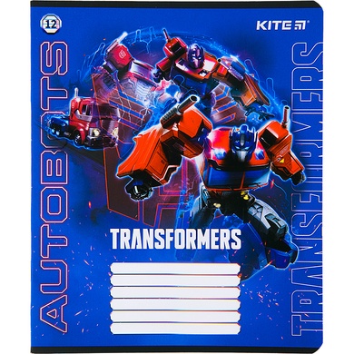 Тетрадь школьная Kite Transformers TF22-234, 12 листов, в линию TF22-234 фото