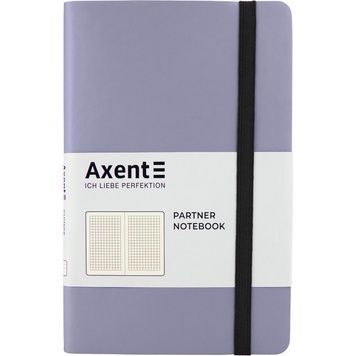 Книга записна Axent Partner Soft 8206-34-A, A5-, 125x195 мм, 96 аркушів, клітинка, гнучка обкладинка, срібляста 8206-34-A фото