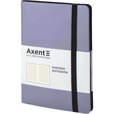 Книга записна Axent Partner Soft 8206-34-A, A5-, 125x195 мм, 96 аркушів, клітинка, гнучка обкладинка, срібляста 8206-34-A фото