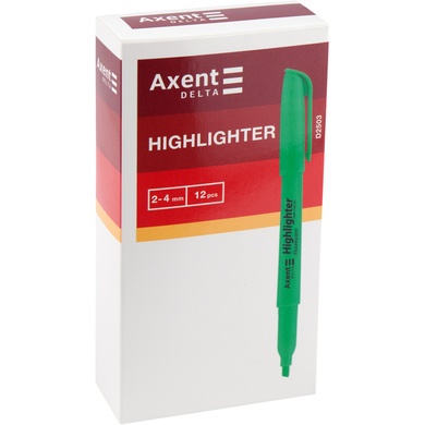 Маркер Axent Delta Highlighter D2503-08, 2-4 мм, клиновидный жёлтый D2503-08 фото