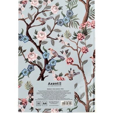 Книга записна Axent Birds&Flowers-3 8422-570-A, А4, 96 аркушів, клітинка 8422-570-A фото