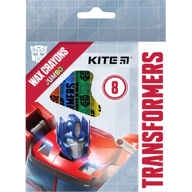 Крейда воскова Kite Jumbo Transformers TF21-076, 8 кольорів TF21-076 фото