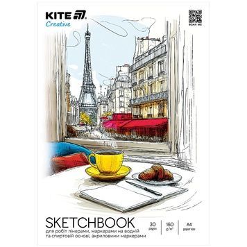 Скетчбук для робіт маркерами Kite Creative K-1281, А4, 30 аркушів K-1281 фото