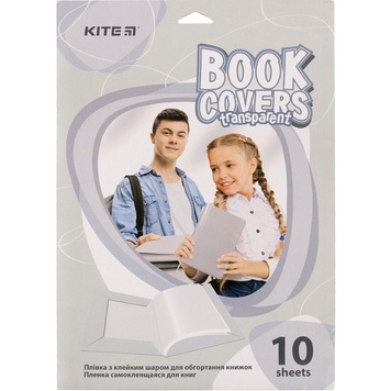 Пленка самоклеющаяся для книг Kite K20-306, 50x36 см, 10 штук, прозрачная K20-306 фото