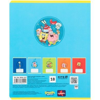Зошит шкільний Sponge Bob SB26-237, 18 аркушів, лінія SB26-237 фото