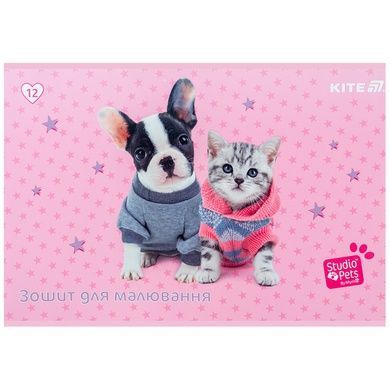 Зошит для малювання Kite Studio Pets SP25-241, 12 аркушів SP25-241 фото