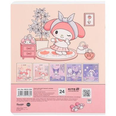 Зошит шкільний Kite Kuromi HK25-238, 24 аркуші, клітинка HK25-238 фото
