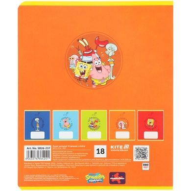 Зошит шкільний Sponge Bob SB26-237, 18 аркушів, лінія SB26-237 фото