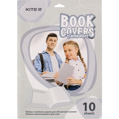 Плівка самоклеюча для книг Kite K20-306, 50x36 см, 10 штук, прозора K20-306 фото