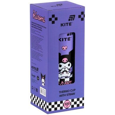 Термочашка з трубочкою Kite Kuromi HK25-1264, 500мл HK25-1264 фото