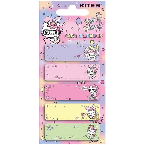 Закладки бумажные с рисунком Kite Hello Kitty HK23-480, 100 шт, 5х15х50 мм, прямокутна HK23-480 фото