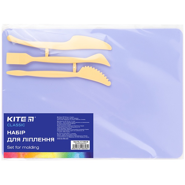 Набор для лепки Kite Classic K-1140-36 (доска + 3 стеки), сиреневый K-1140-36 фото