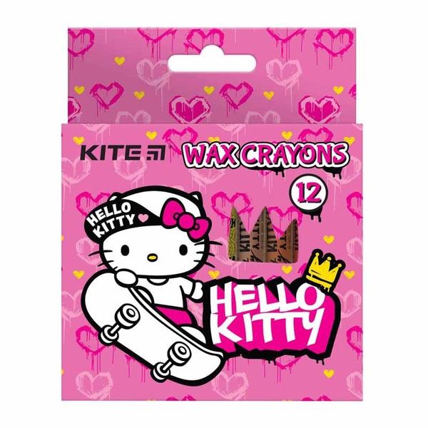 Мелки восковые Kite Hello Kitty HK21-070, 12 цветов HK21-070 фото