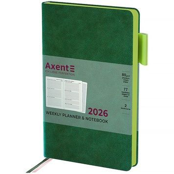 Еженедельник 2026 Axent Partner Soft Muse 8527-26-2-A, 125*195, зелёный 8527-26-2-a фото