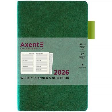 Еженедельник 2026 Axent Partner Soft Muse 8527-26-2-A, 125*195, зелёный 8527-26-2-a фото