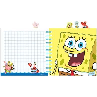 Блокнот з розділювачами на спіралі Sponge Bob SB26-278, 80 аркушів, клітинка, пластикова обкладинка SB26-278 фото