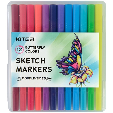 Скетч маркери Kite Butterfly K22-044-2, 12 кольорів K22-044-2 фото