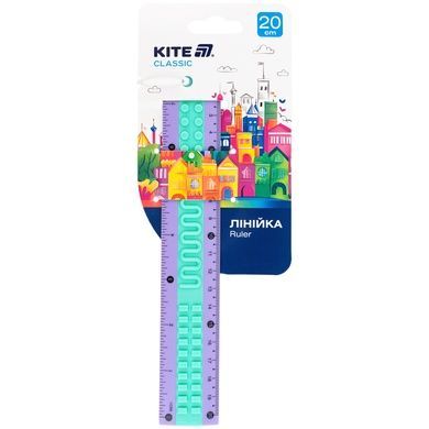 Лінійка пластикова Kite Classic K-1268-2, 20 см K-1268-2 фото