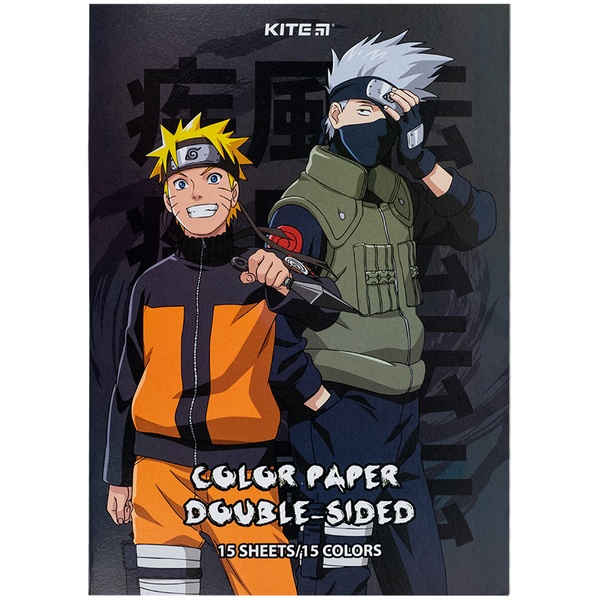 Папір кольоровий двосторонній Kite Naruto NR24-250, А4 NR24-250 фото